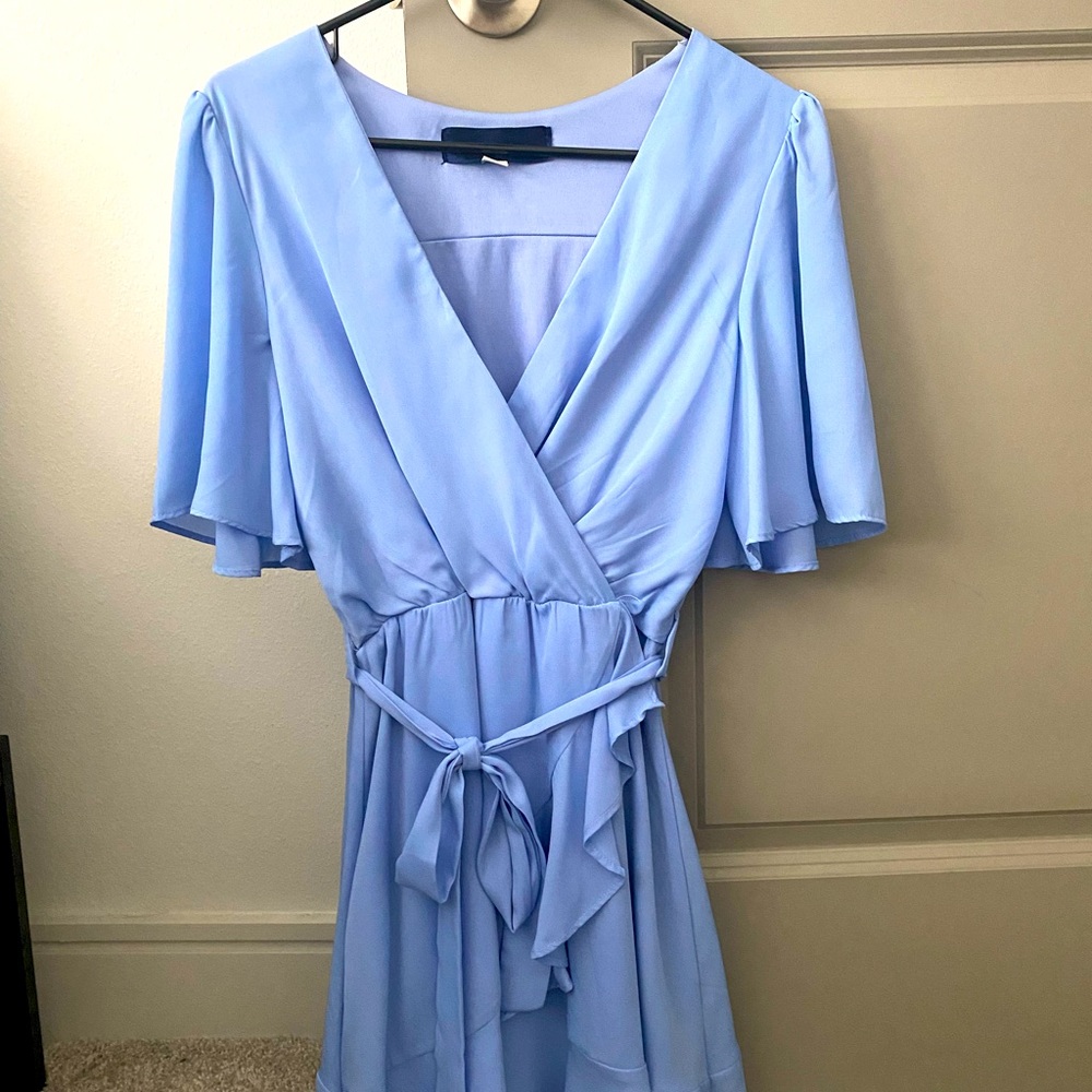 Pretty blue ruffle dress size XS!